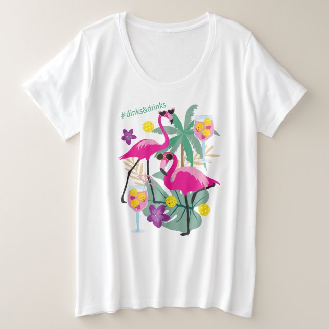 Camiseta Festa Tropical de Verão 🤩 Pickleball mais tamanho (Frente do Design)