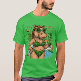 Camiseta Festa Tropical no Pool do Dia de São Patrício para
