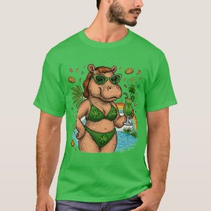Camiseta Festa Tropical no Pool do Dia de São Patrício para