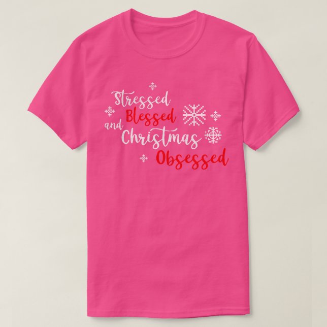 Camiseta Festa Xmas Obcecada De Natal E Abençoada (Frente do Design)