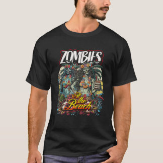 Camiseta Festa Zombie do aniversário de 40 anos Havaí Zombi