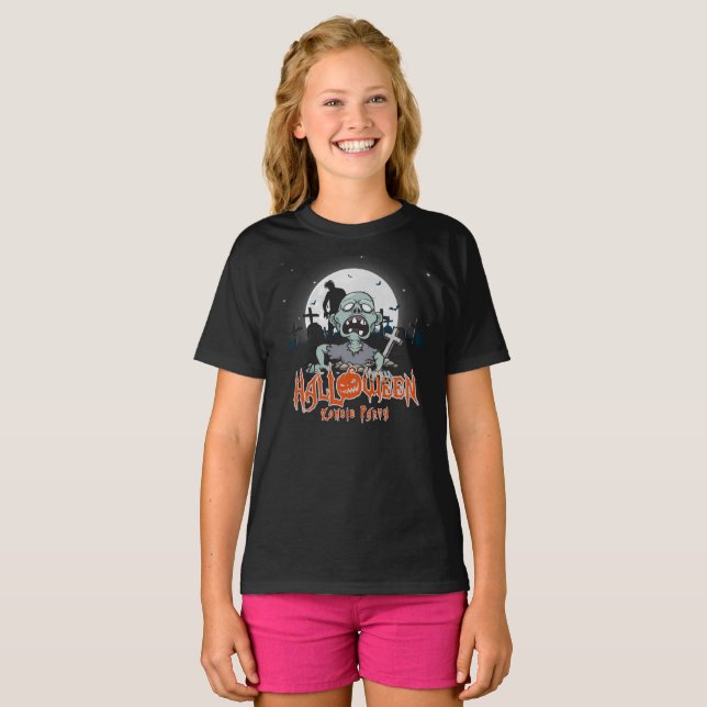 Camiseta Festa Zombie do Halloween | Crianças (Frente Completa)