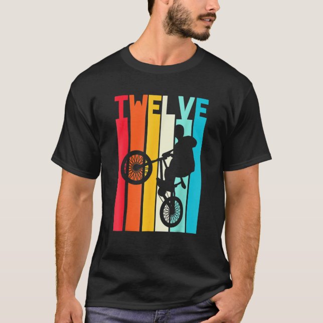 Camiseta festas de aniversário BMX de 12 anos Meninos Campo (Frente)