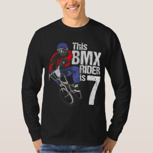 Camiseta festas de aniversário BMX de 7 anos Meninos Suja B
