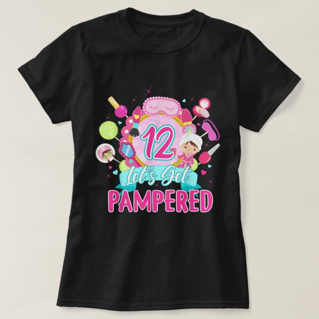 Camiseta Festas de aniversário Spa Day Para Meninas 12 Anos (Frente do Design)