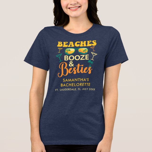 Camiseta Festas de Despedida de Solteira Praias Bebidas Ami (Frente)