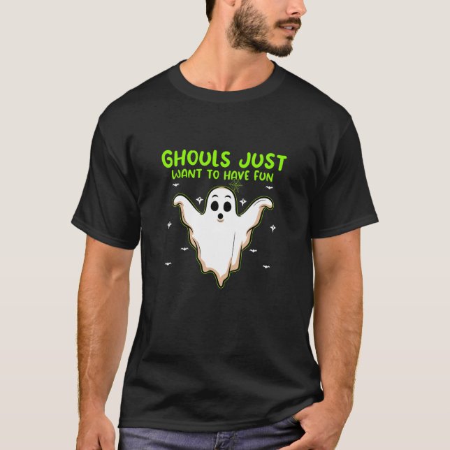 Camiseta Festas de Fantasmas Engraçadas de Festas de Hallow (Frente)