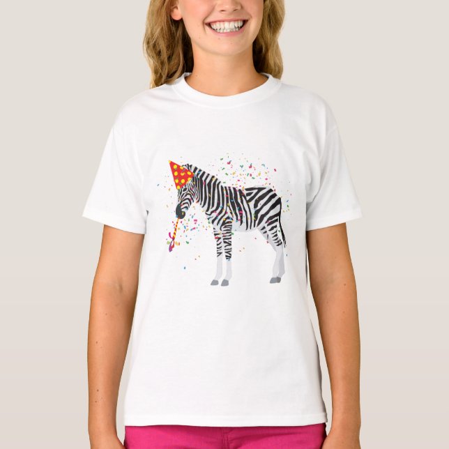 Camiseta Festas de zebra - Animais com festa (Frente)