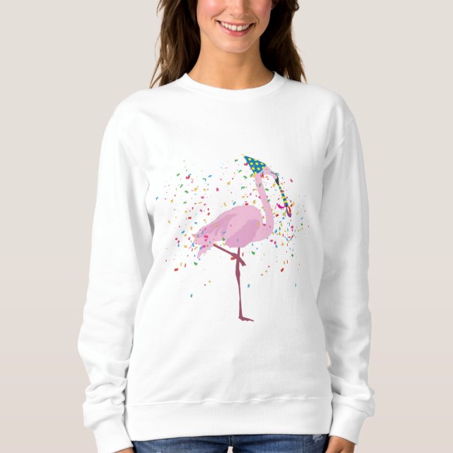 Camiseta Festas Flamingo - Animais com festa (Frente)