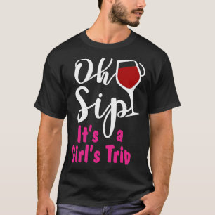 Camiseta Festas Meninas Álcool Festas De Viagem I Oh Sip It