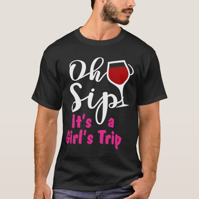 Camiseta Festas Meninas Álcool Festas De Viagem I Oh Sip It (Frente)