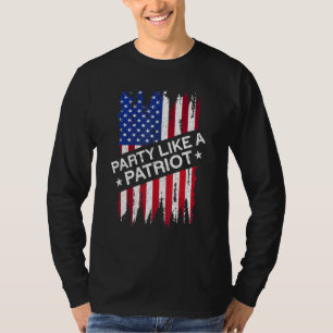 Camiseta Festeje Como Um Patriota Bandeira Americana Dos EU