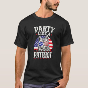 Camiseta Festeje Como Um Patriota Gato Americano 4 De Julho