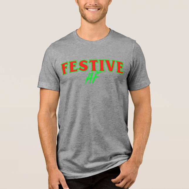 Camiseta Festiva AF de Tipografia de Feriado (Frente)