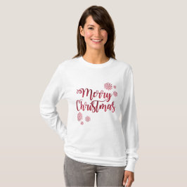 Camiseta Festiva de Manga Longa Feliz Natal