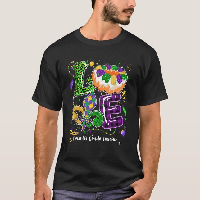 Camiseta Festiva de Professores do 4º ano do Mardi Gras (Frente)