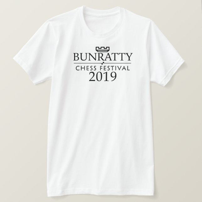 Camiseta Festival 2019 da xadrez de Bunratty (Frente do Design)