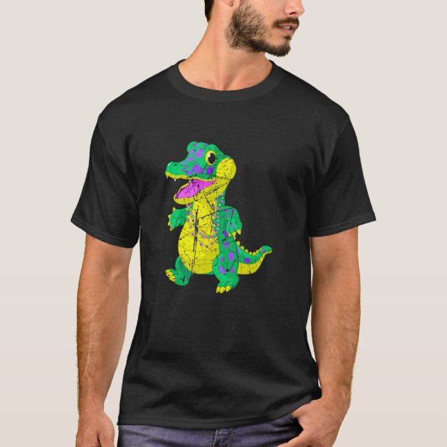 Camiseta Festival 2023 Madri Gras Alligator Mascarada Para (Frente)