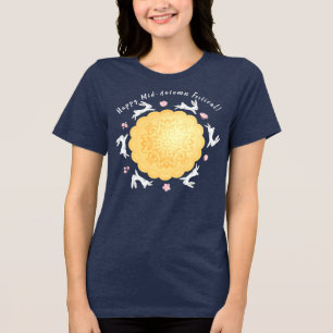 Camiseta Festival da Lua do Bolo Lunar e Coelhos