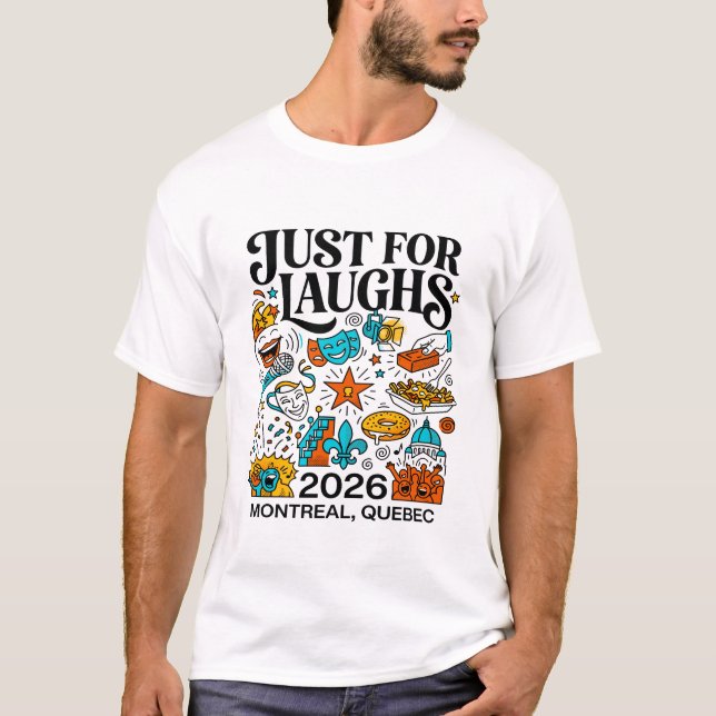 Camiseta Festival de Comédia de Montreal 2026 Quebec Canadá (Frente)