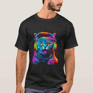 Camiseta Festival de DJ do Gato British Shorthair
