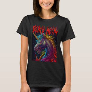 Camiseta Festival de Metais Puxando Unicórn Death Metal Uni