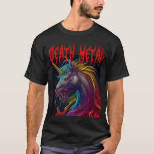 Camiseta Festival de Metais Puxando Unicórn Death Metal Uni