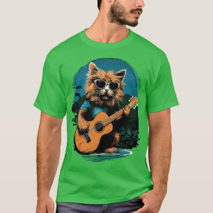 Camiseta Festival de Música de Violão Havaiano, Feliz Gato 