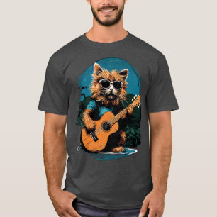 Camiseta Festival de Música de Violão Havaiano, Feliz Gato 