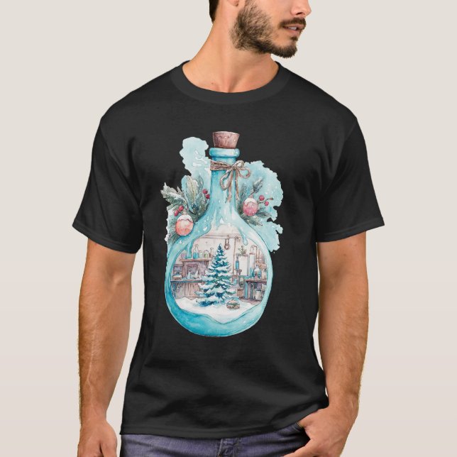 Camiseta Festive Chemist Girl Watercolor Science Art (Frente)