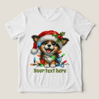 Camiseta festive Christmas puppy unisex add text