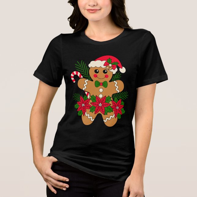 Camiseta Festive Gingerbread Joy (Frente)