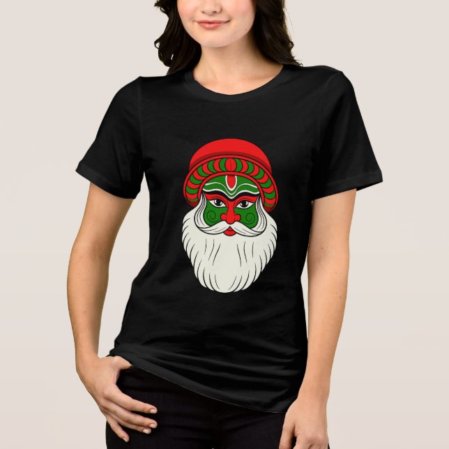 Camiseta Festive Indian Santa Claus Print (Frente)