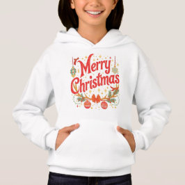 Camiseta Festive “Merry Christmas” Holiday Kids Hoodie