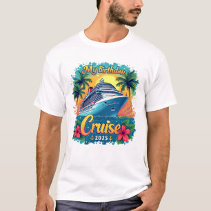 Camiseta Festive My Birthday Cruise Ship Party 2025
