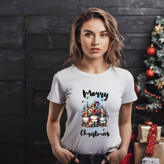 Camiseta Festive Nordic Gnome Trio with Candles and Winter 