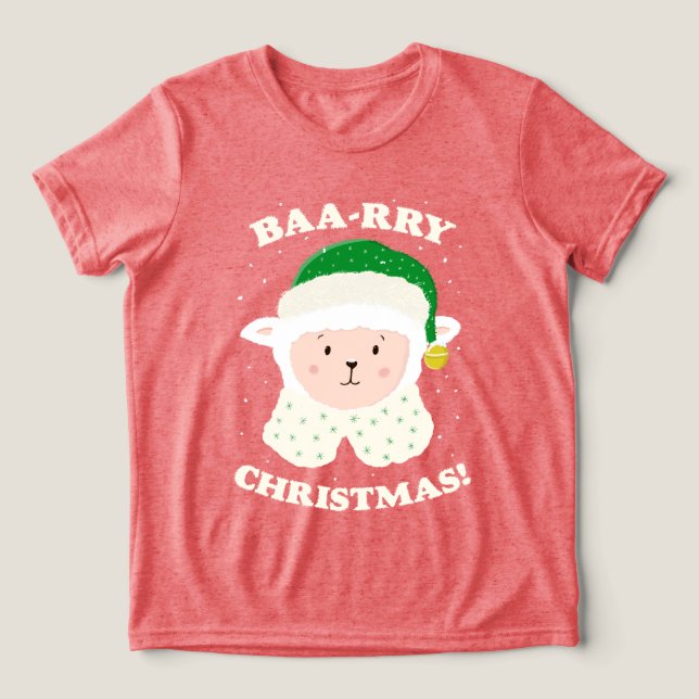 Camiseta Festive Sheep Says Baa-rry Christmas! (Design frontal)