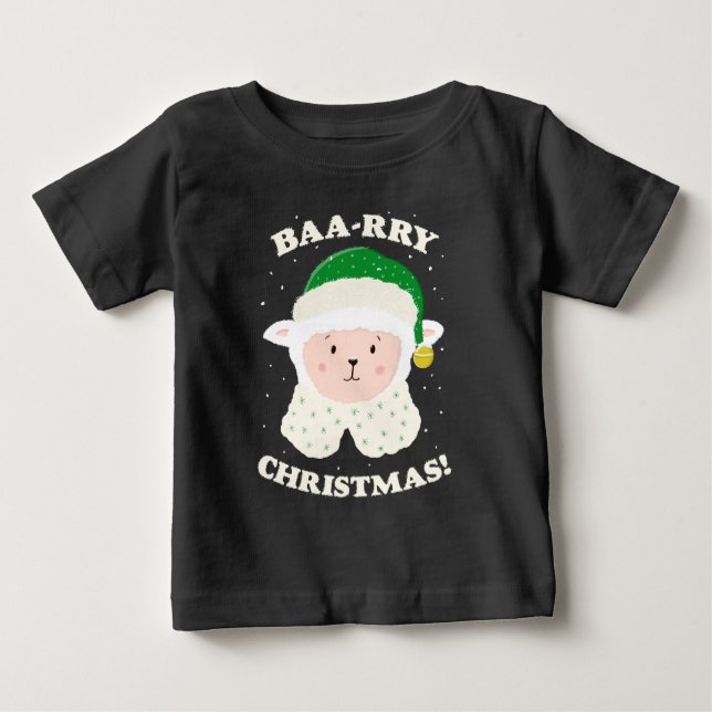 Camiseta Festive Sheep Says Baa-rry Christmas! (Frente)