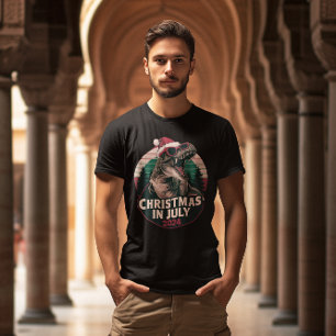 Camiseta Festivo Dino Sticker: Papais noeis Jurássicos
