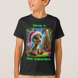 Camiseta Festivo Dinossauro Natal