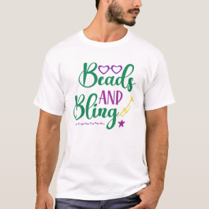 Camiseta Festivo Do Partido Mardi Gras miçangas E Bling