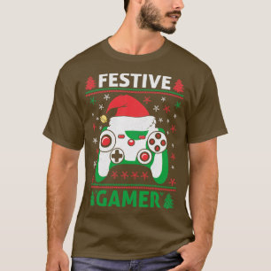 Camiseta Festivo Funny Ugly Sweater Controladora de Jogo H