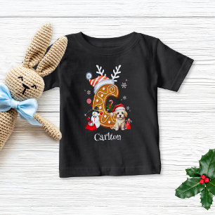 Camiseta Festivo Natal Puppy Gingerpão - Letra C Boy