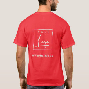 Camiseta Festivo Red Business Adicione seu nome de logotipo