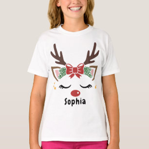 Camiseta Festivo Rendedor Festivo de Natal Bonito Nome de m