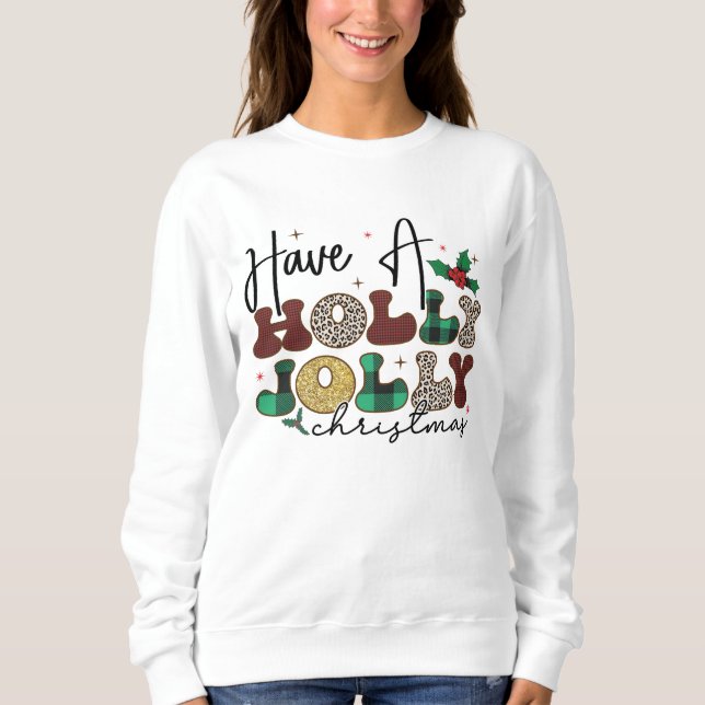 Camiseta Festivo Tenha uma Jolly Xmas White Sweshirt (Frente)