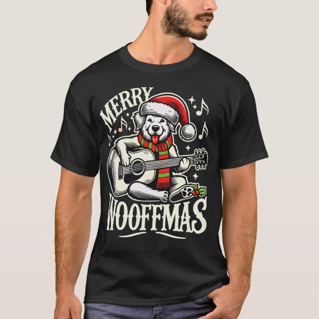 Camiseta Festivo Woofmas Cães Feliz Natal T-Shi (Frente)