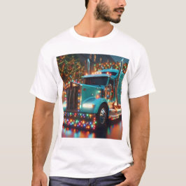 Camiseta Festlicher Weihnachts-LKW mit Lichtern