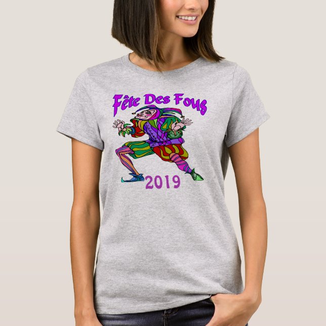Camiseta Fete Des Fous Mardi Gras 2019, adicionar texto (Frente)