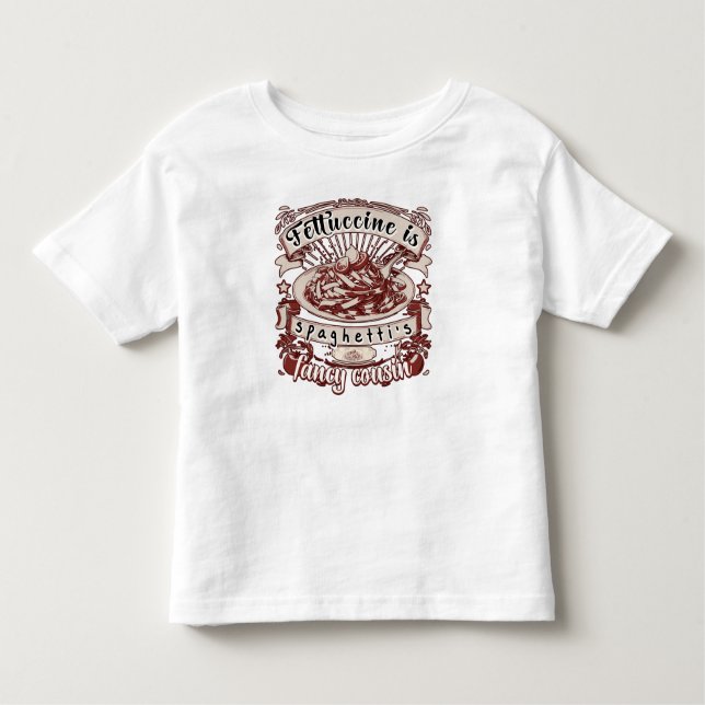 Camiseta Fettuccine é primo Rico de Espaguete (Frente)